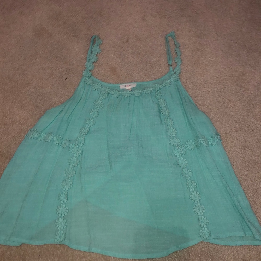 flowy teal tank